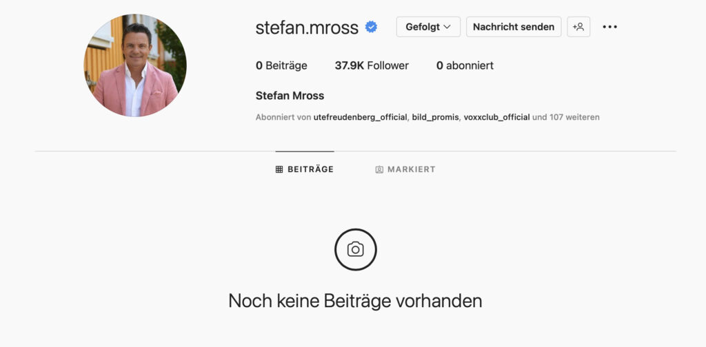 © Screenshot Instagram-Seite Stefan Mross